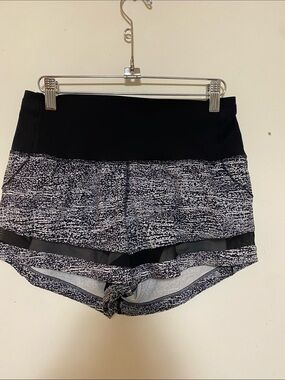 lululemon athletica Black & White Patterned Athletic Shorts
